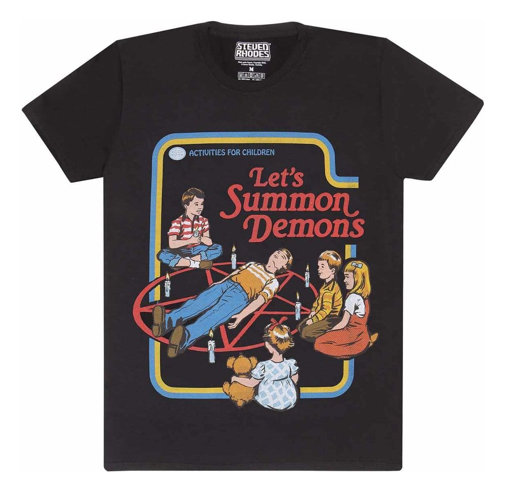 x_stv06524tsb Steven Rhodes T-Shirt Lets Summon Demons Black - immagine 1
