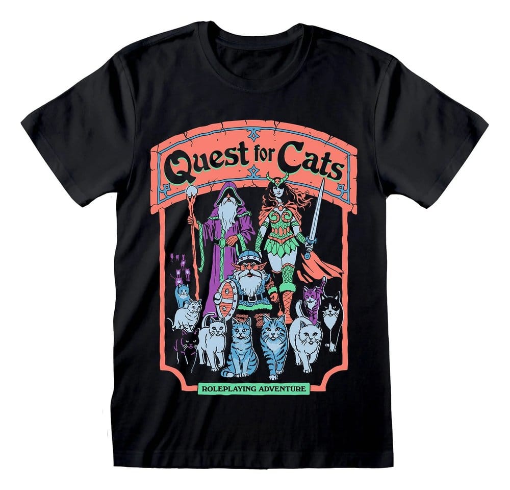 x_stv07176tsb Steven Rhodes T-Shirt Quest For Cats Black - immagine 1