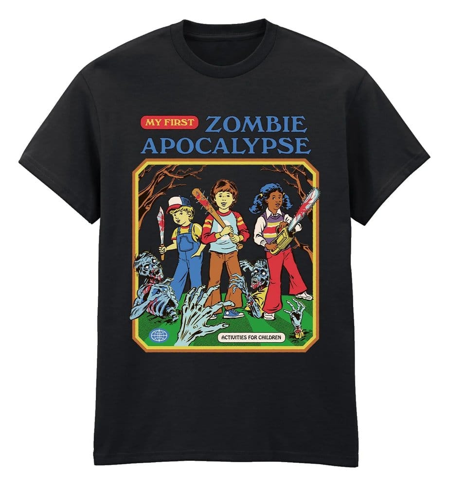 x_stv07297tsb Steven Rhodes T-Shirt Zombie Apocalypse Basic Black - immagine 1