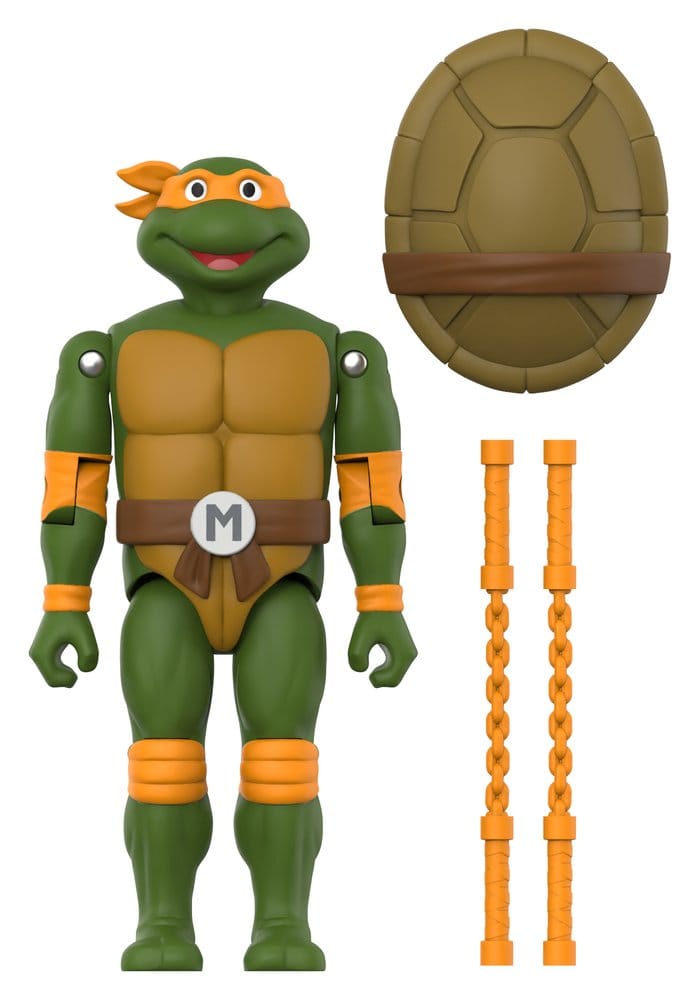 x_sup7-or-tmnt-10761 Teenage Mutant Ninja Turtles ReAction+ Action Figure Wave 02 Michelangelo - immagine 1