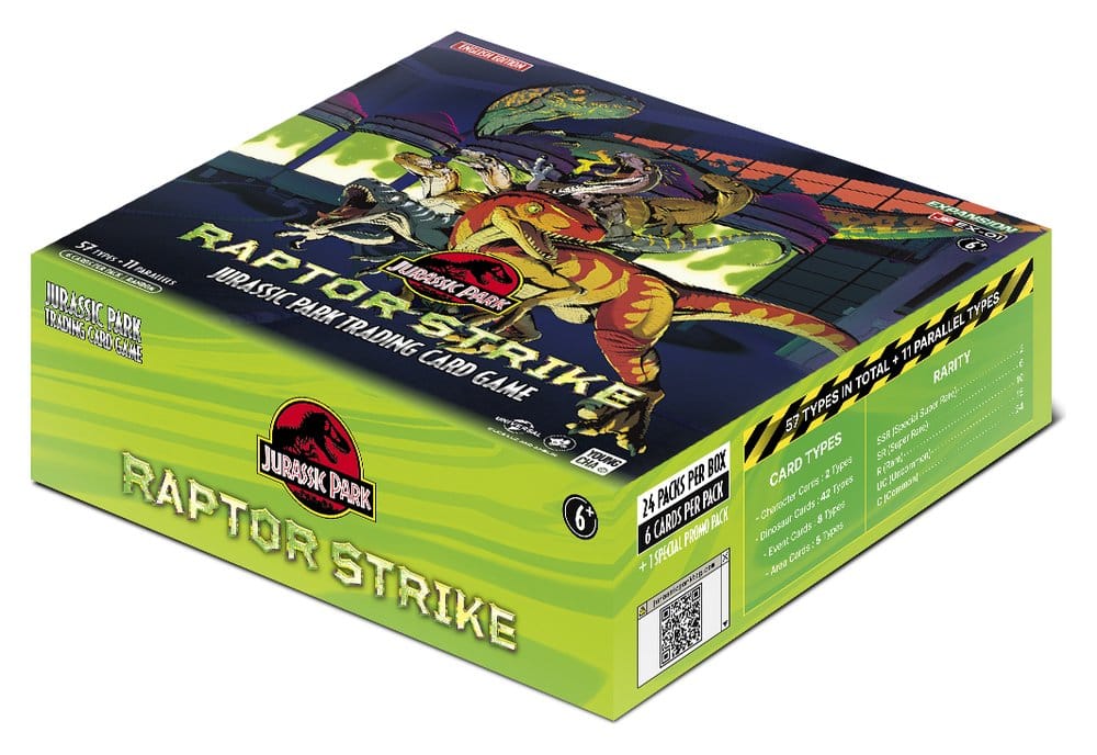 x_ycc-jpcex001-01r Jurassic Park TCG Raptor Strike Booster Packs Display (24) *English Version* - immagine 1